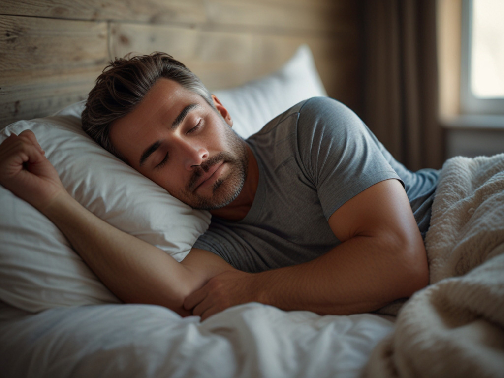 Persoon die rustig slaapt na een workout